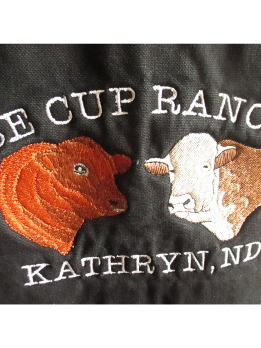 Rancher Jacket Vintage Womens Powder River Outfitters Black Canvas Embroidered - Picture 3 of 11